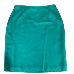 Vintage Jackie K aqua knee length skirt, size 15/16.  0271